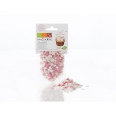 Mini-sucres coeurs roses et blancs 50 g